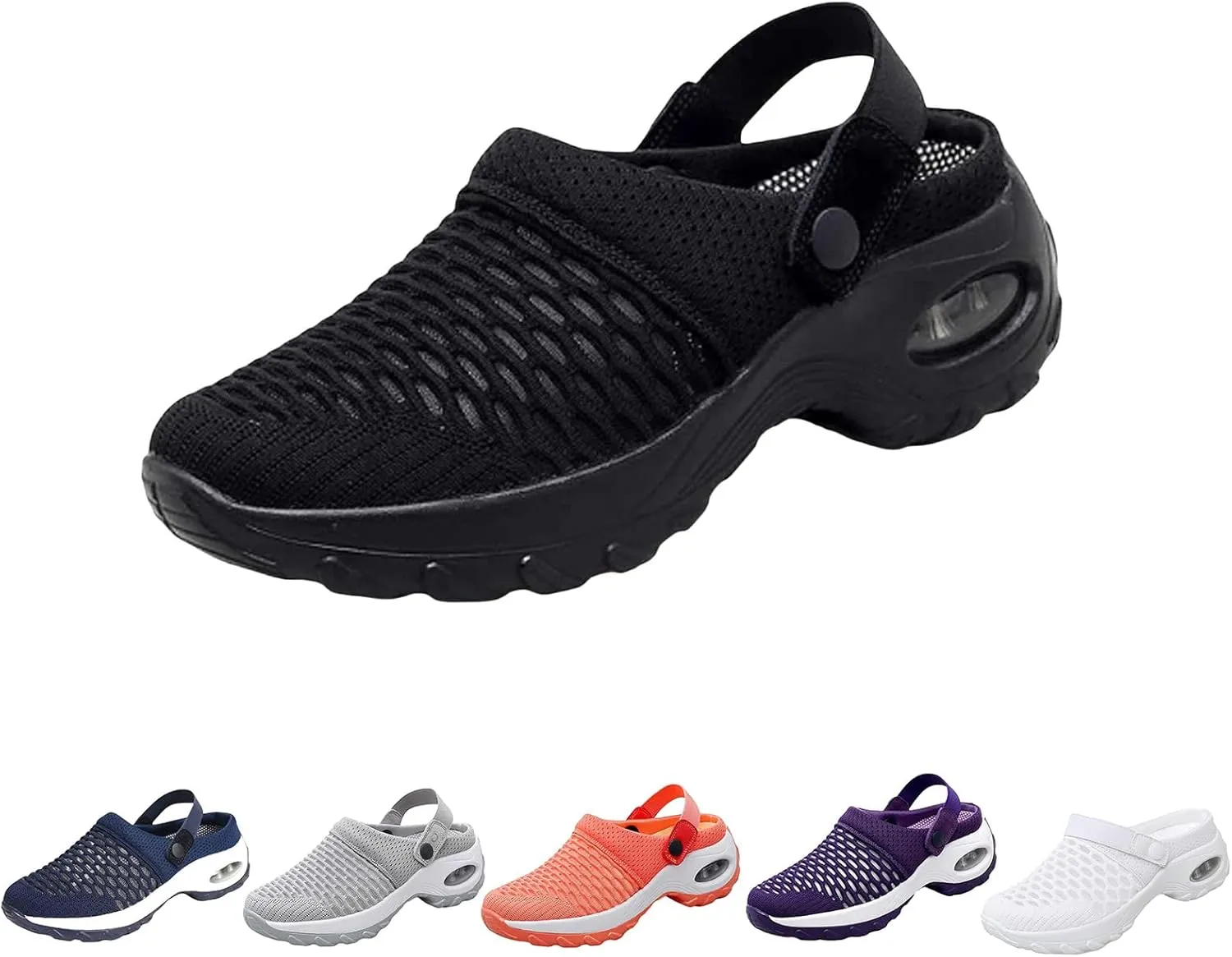 Air Cushion Orthopedic Slip On Shoes for Women Diabetic Mules Clogs Slip-On Mesh Shoes Wide Width Lightweight Beach Shoes Outdoor Slippers Walking Shoe
