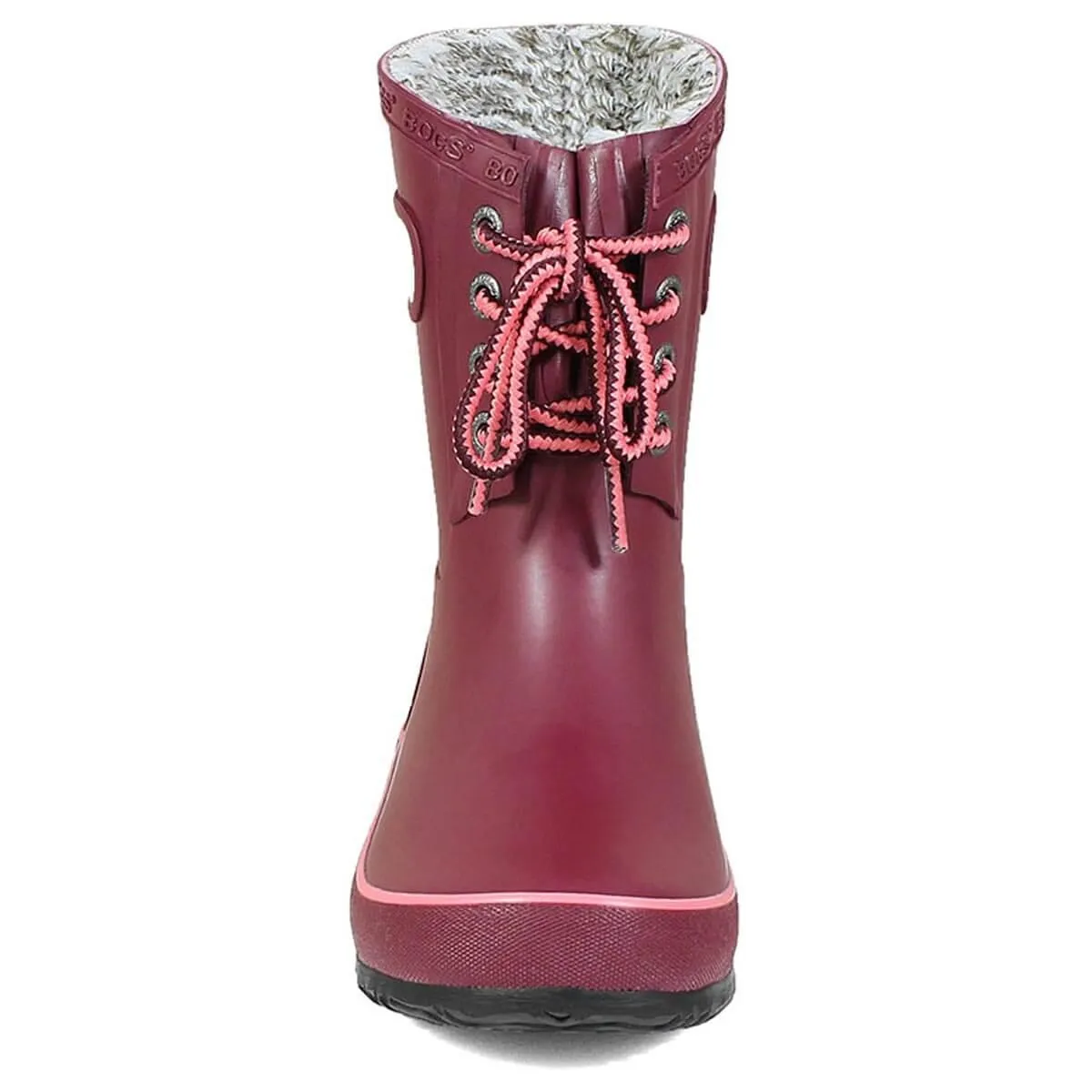 Bogs Kids' Insulated Rain Boots - Amanda Plush, Burgundy | 72454-601