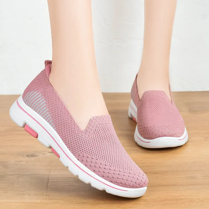 Breathable Slip-on Knit Sneakers For Women