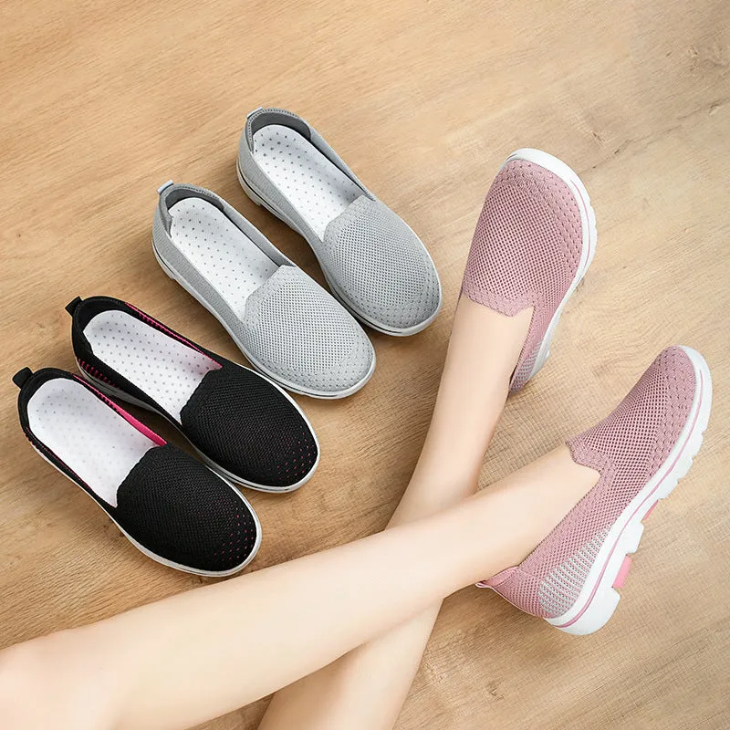Breathable Slip-on Knit Sneakers For Women