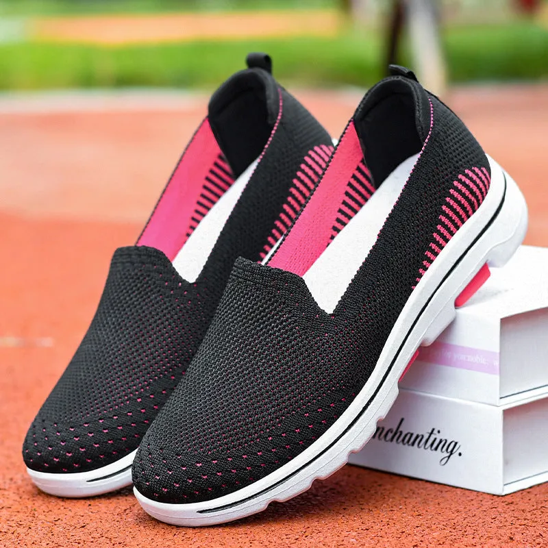 Breathable Slip-on Knit Sneakers For Women
