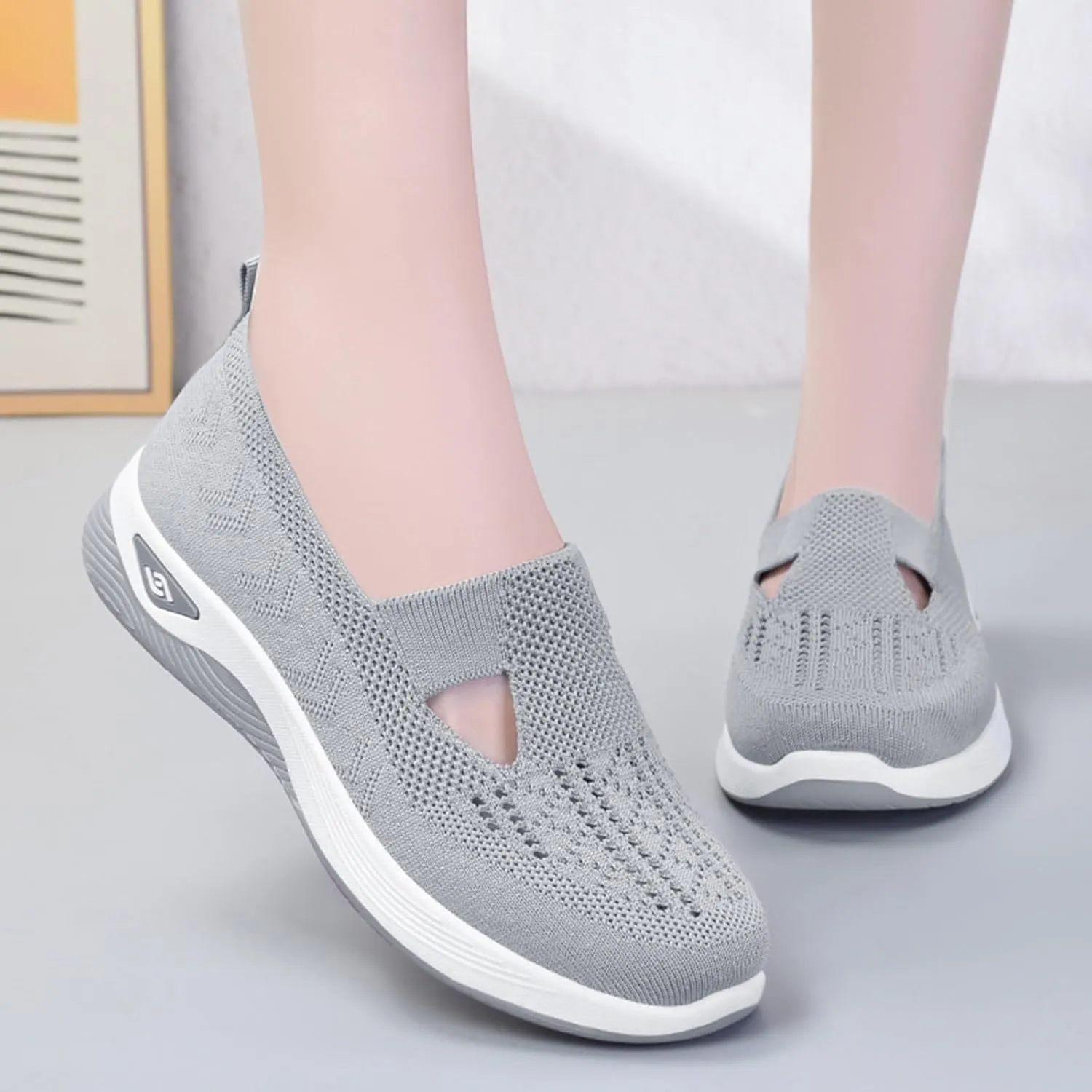 Cathalem Orthofeet Shoes for Women Upgrade Orthopedic Shoes Slip on Casual Orthopedic Sneakers for Women