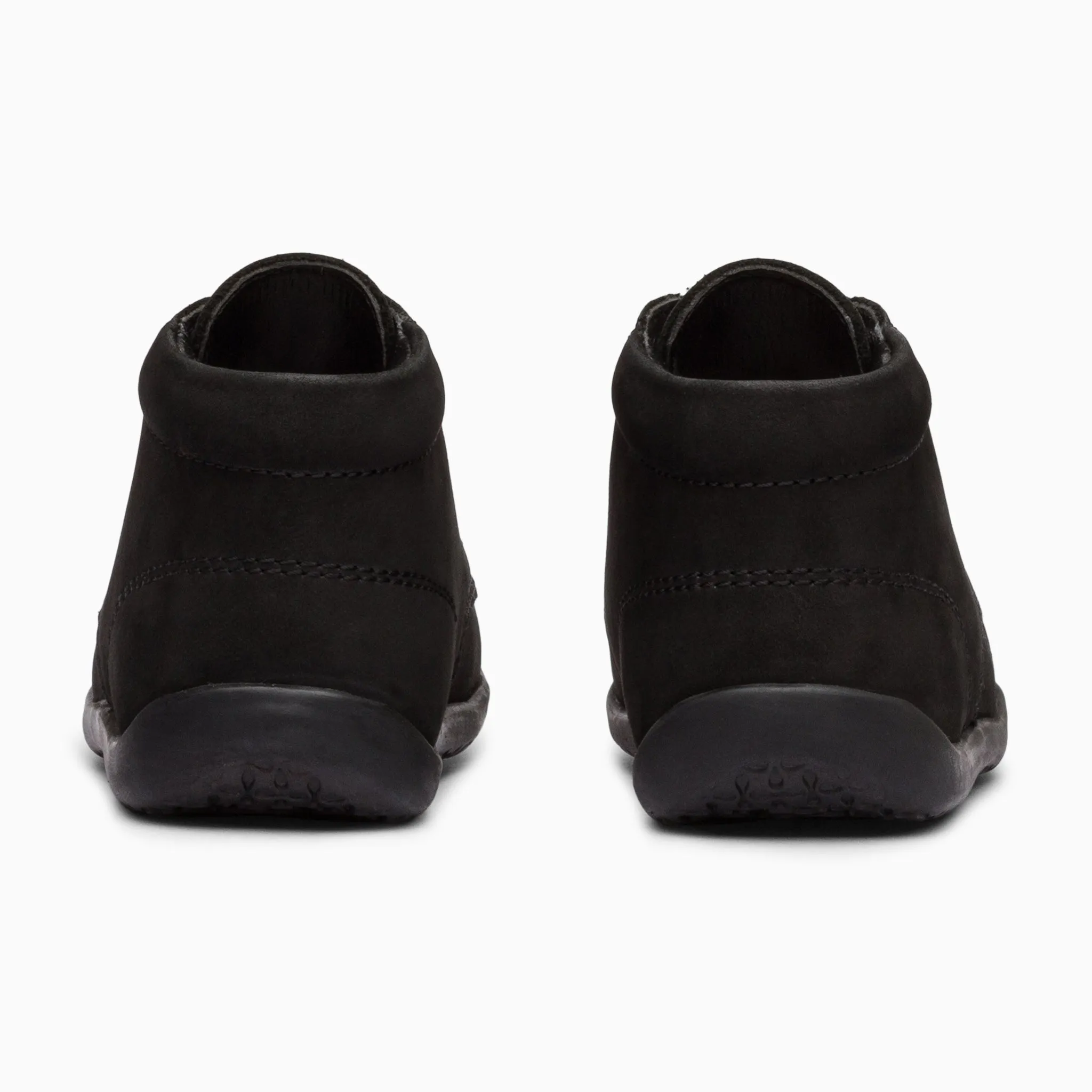 Classic Kids Leather Sneakers - Matte Black