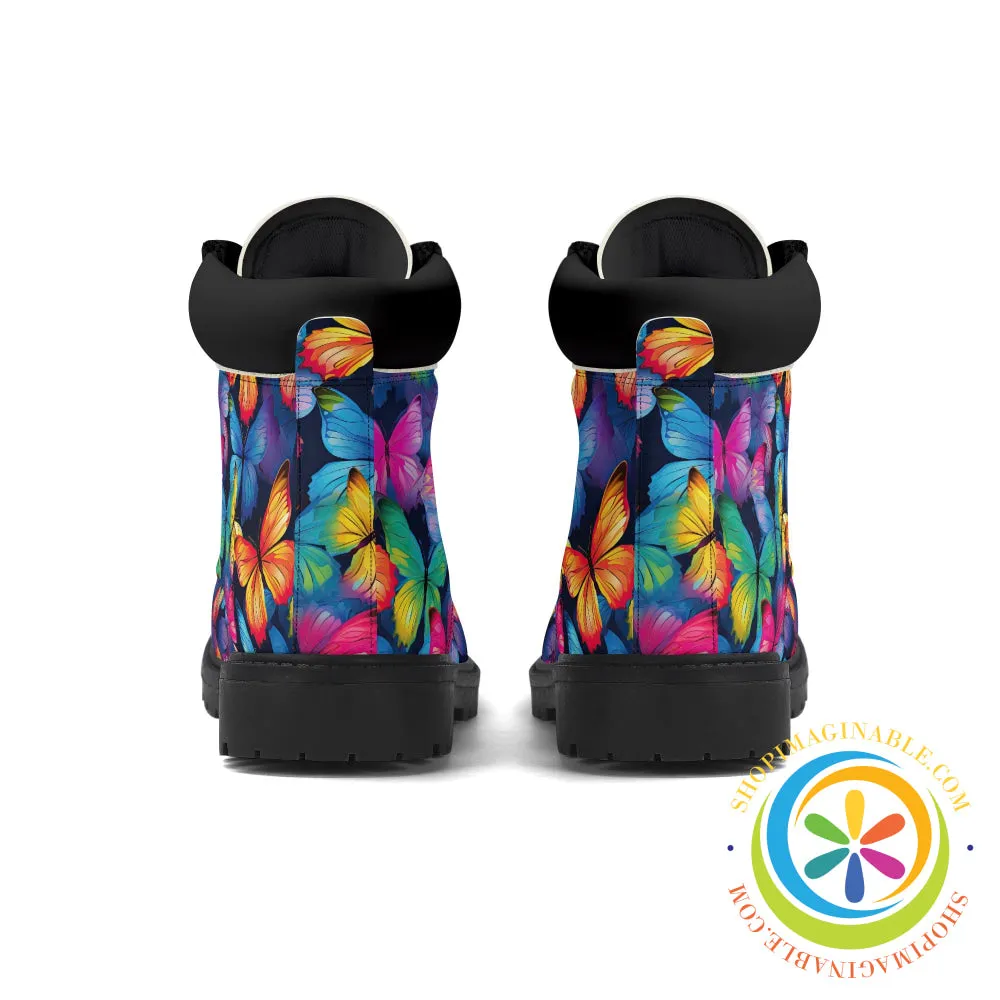 Dazzling Rainbow Butterflies Women's Boots