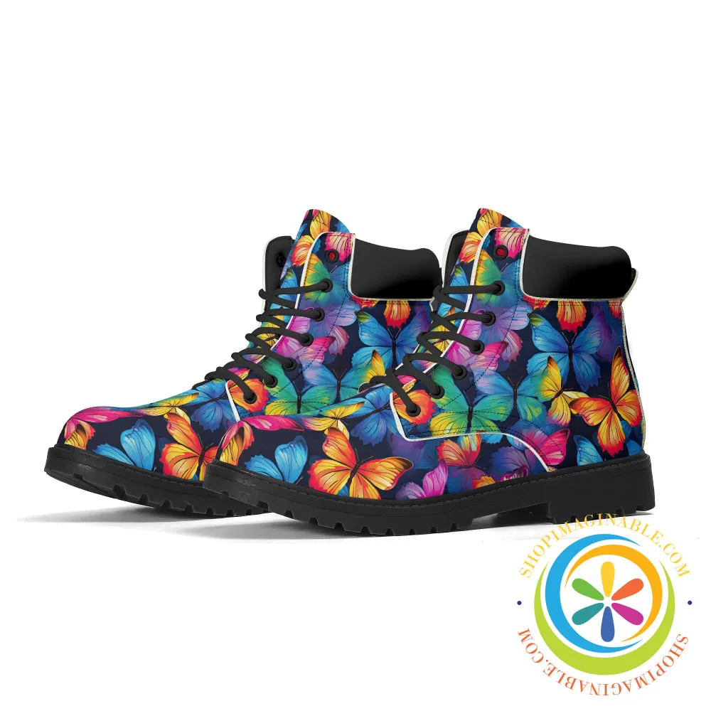 Dazzling Rainbow Butterflies Women's Boots