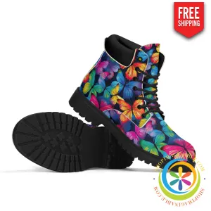 Dazzling Rainbow Butterflies Women's Boots