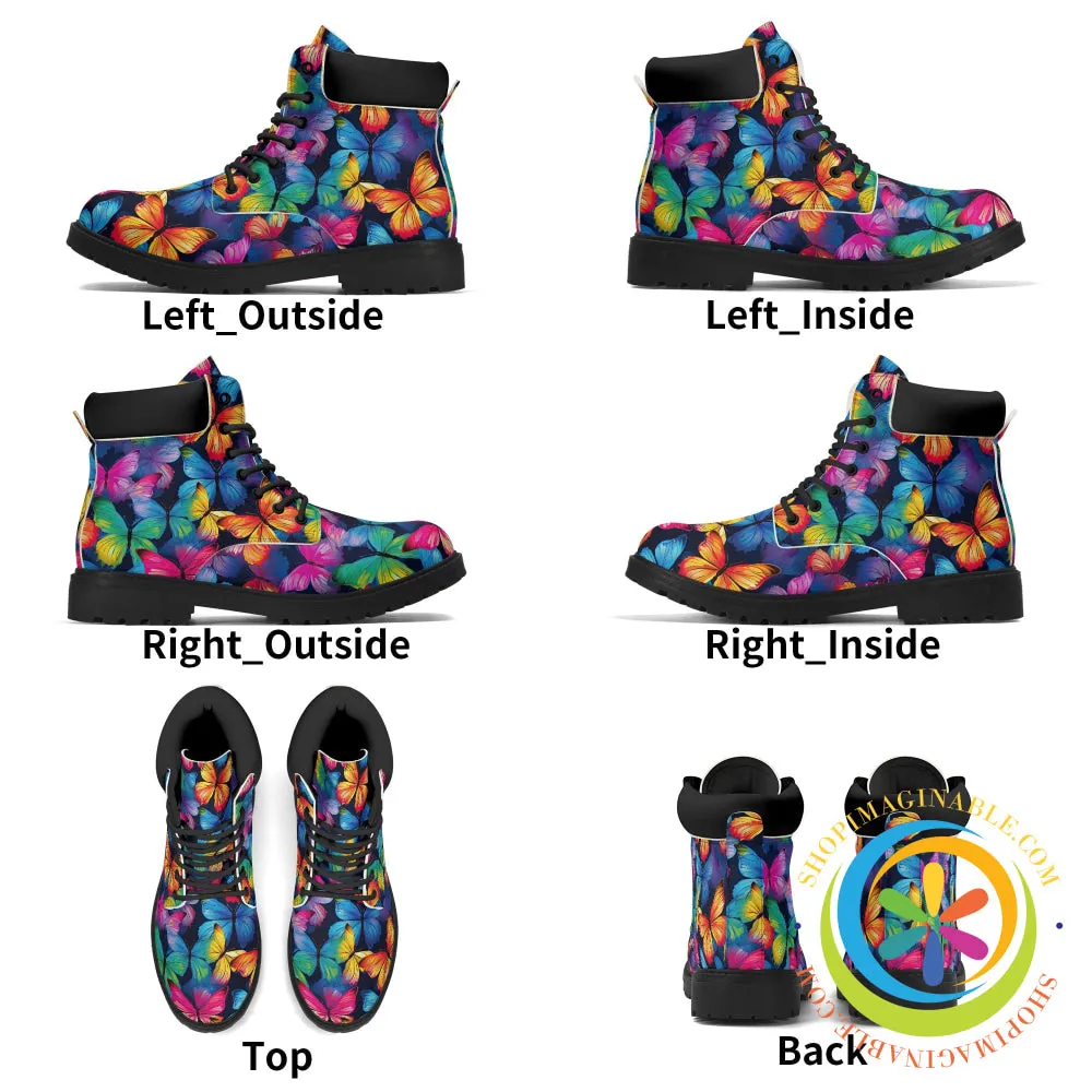 Dazzling Rainbow Butterflies Women's Boots