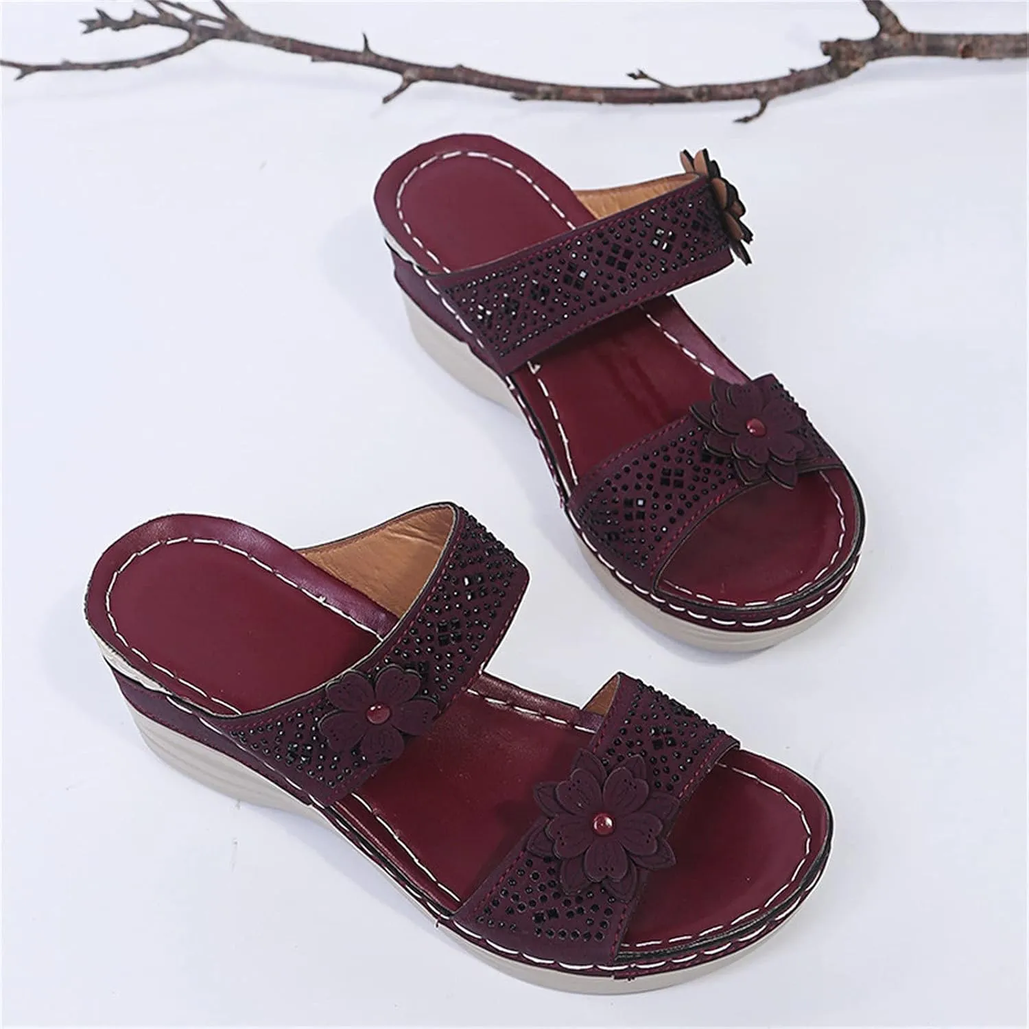 Eduavar Walking Sandals Women Comfort, Sandals Women Dressy Comfortable Sandals Open Toe Slip On Walking Sandals Shoes