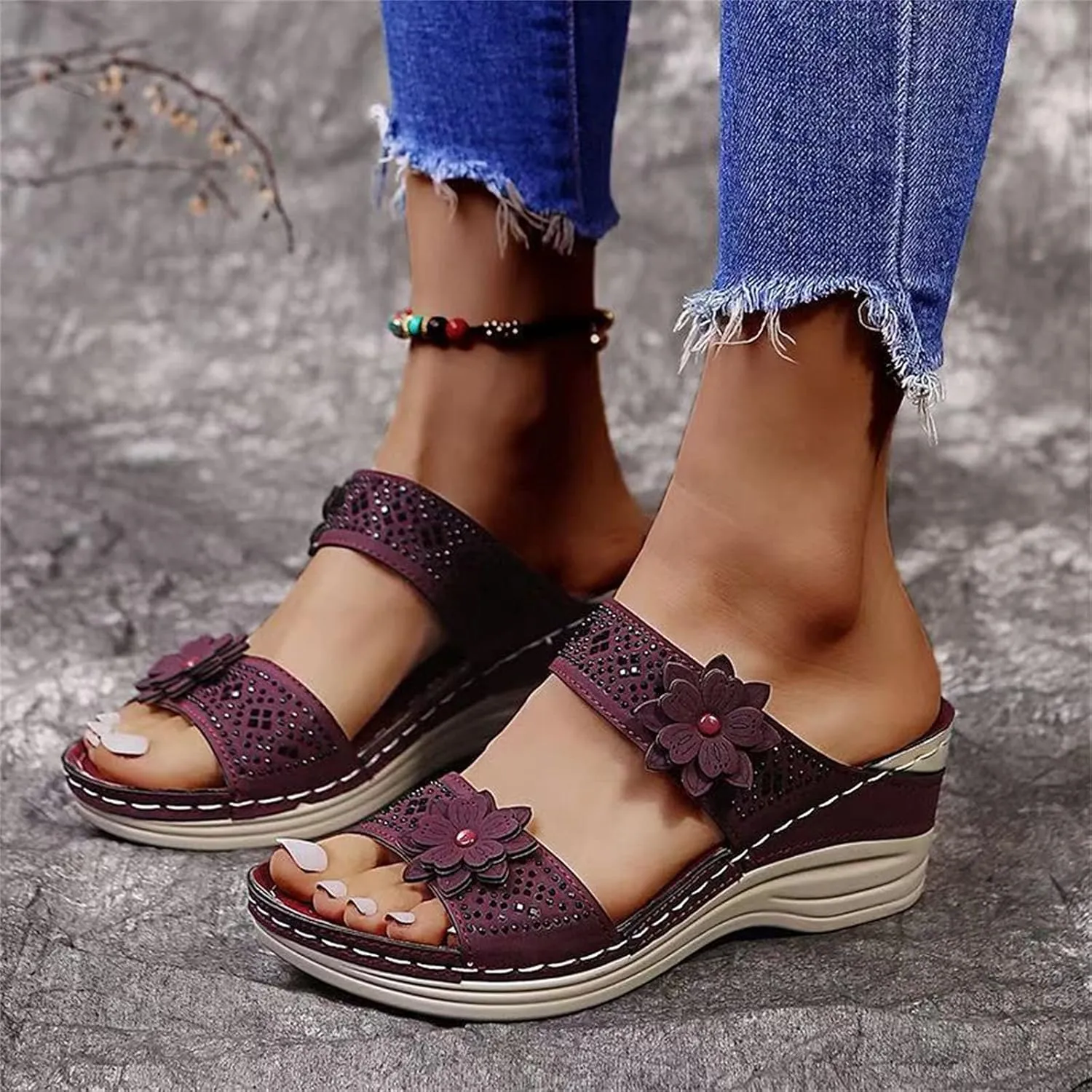 Eduavar Walking Sandals Women Comfort, Sandals Women Dressy Comfortable Sandals Open Toe Slip On Walking Sandals Shoes