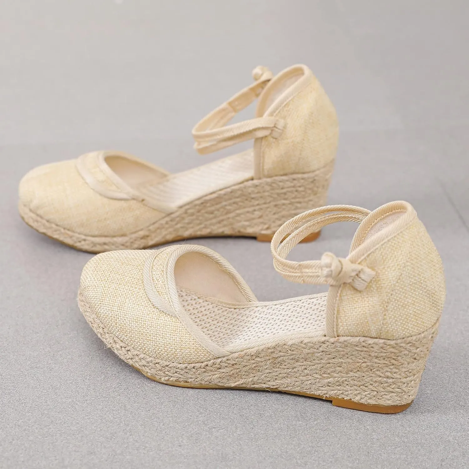 Eduavar Womens Sandals Dressy, Sandals for Women Casual Summer Close Toed Espadrille Wedge Platform Sandals Shoes