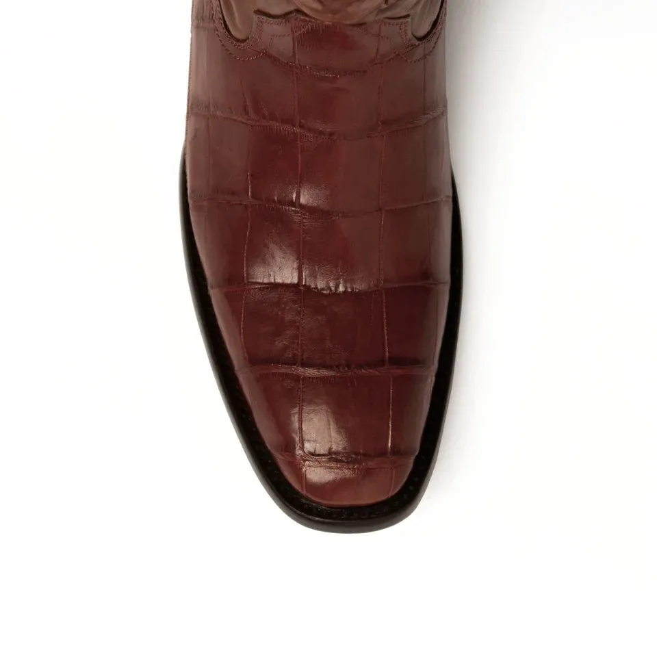 Ferrini Men's Stallion Alligator Belly Boots French Toe Handcrafted Cognac  1074102