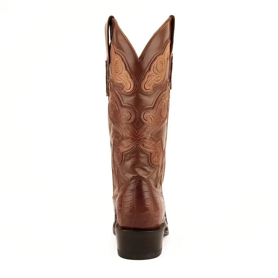 Ferrini Men's Stallion Alligator Belly Boots French Toe Handcrafted Cognac  1074102