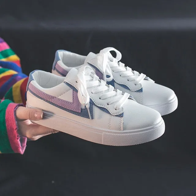 HOT Women Sneakers Fashion Breathable Vulcanized  leather Platform