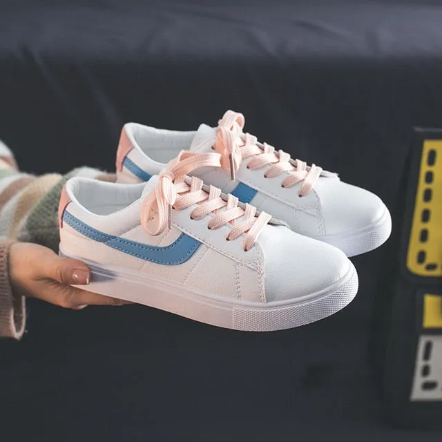 HOT Women Sneakers Fashion Breathable Vulcanized  leather Platform