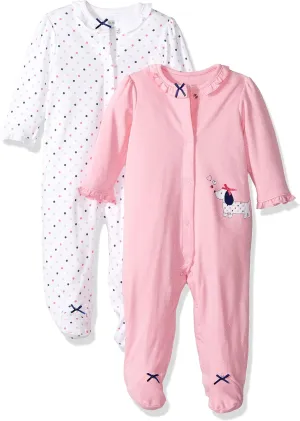 Little Me Baby Boys' and Girls' 100% Cotton 2-Pack Footies