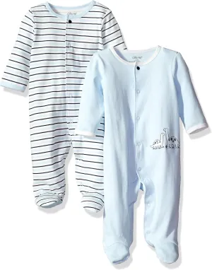 Little Me Baby Boys' and Girls' 100% Cotton 2-Pack Footies
