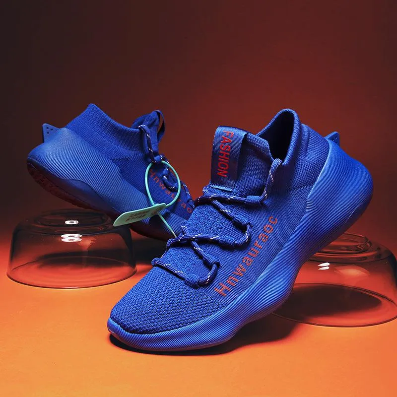 Men'S And Women'S Flying Knitted Breathable Light Jogging Shoes