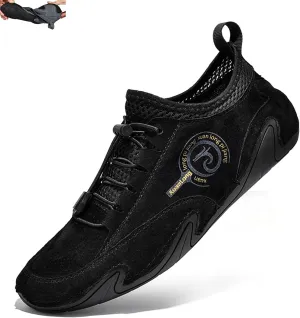 Men's Casual Octopus Suede Breathable Walking Shoes Comfortable Lace-Up Non-Slip Waterproof Lightweight Hiking Shoes Suitable for Hiking, Camping and Driving in All Seasons.