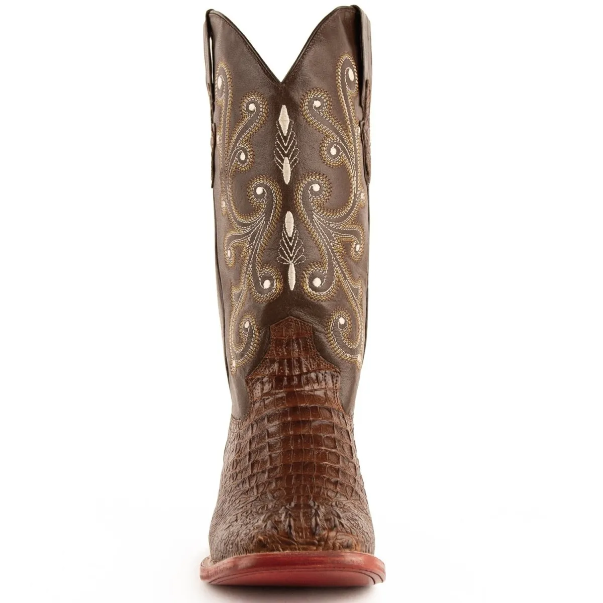 Men's Ferrini Caiman Crocodile Print Boots Handcrafted Rust  4039323