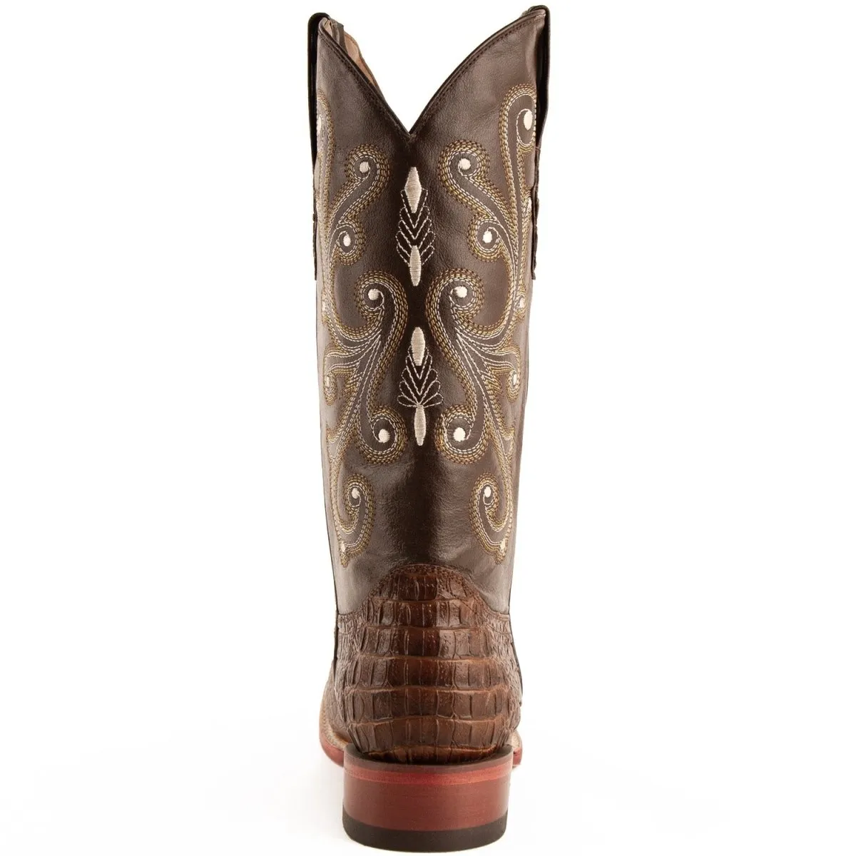 Men's Ferrini Caiman Crocodile Print Boots Handcrafted Rust  4039323