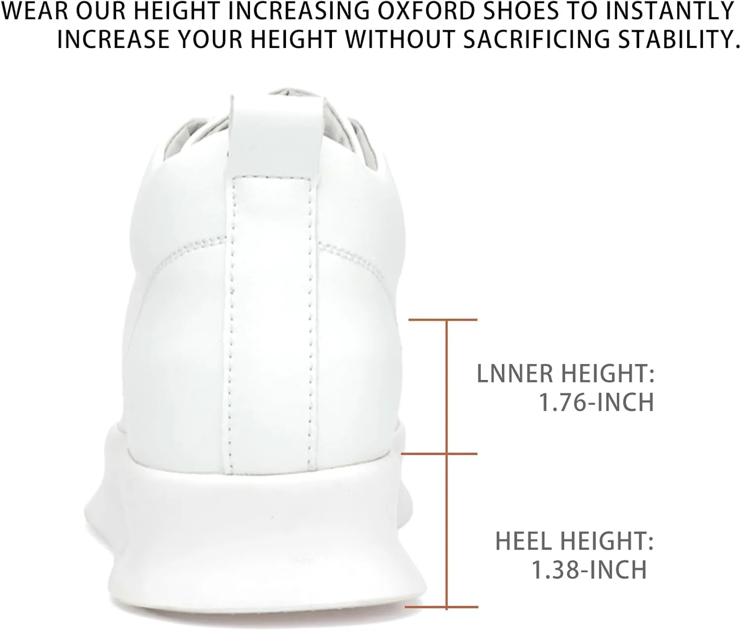 Men's Leather Height Enhancing Dress Oxford Sneakers Fashion Round toe Platform High Top Lace-up Skateboard Shoes Daily Classic Leisure Work Shoes