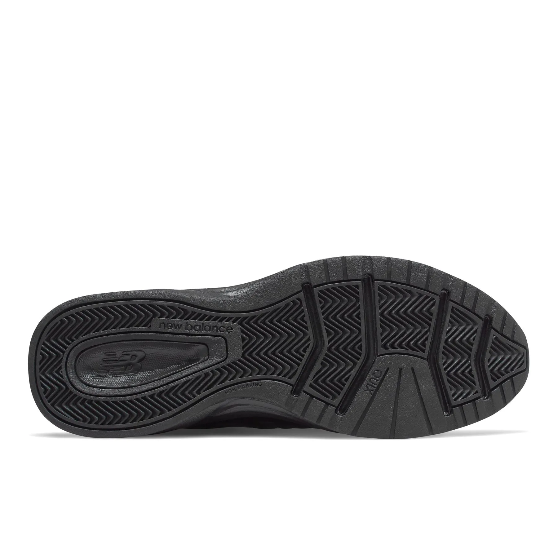 New Balance Mens EE Wide Fit Leather Sneakers (624) in All Black