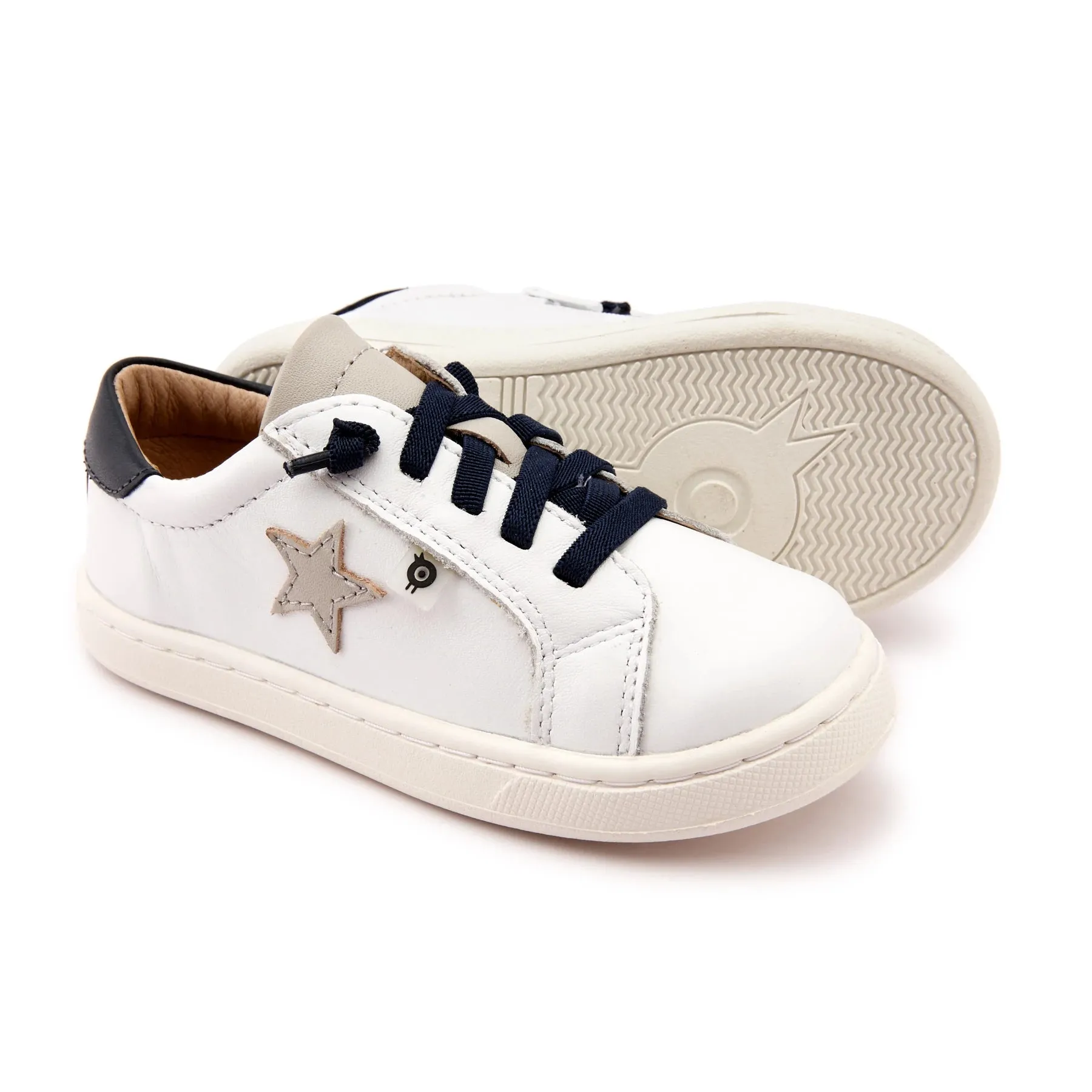 Old Soles Kids Boys / Girl 6118 Milky-Way Leather Sneakers in Snow