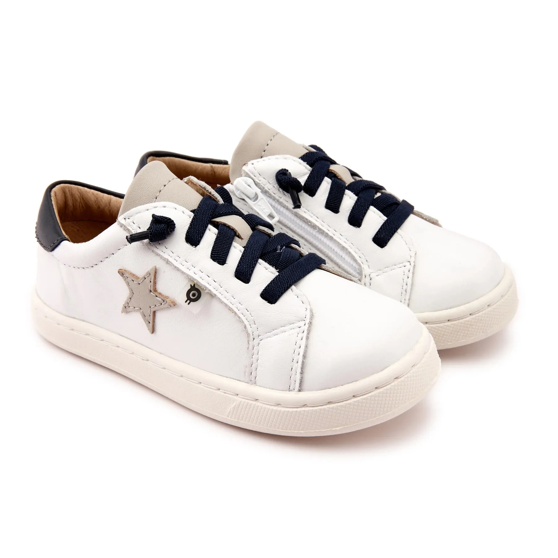 Old Soles Kids Boys / Girl 6118 Milky-Way Leather Sneakers in Snow