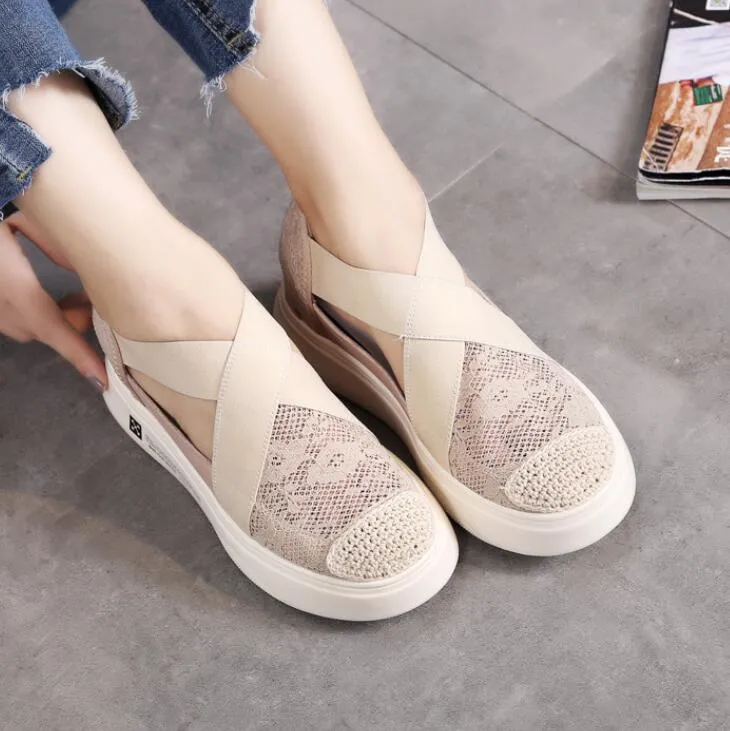Petite Thicksole Cross Strap Espadrilles LQSW13