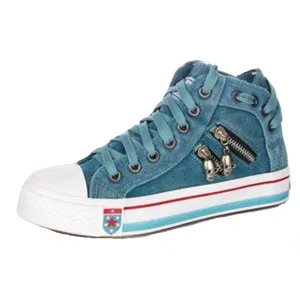 Skateboard Lace-up Denim Sneakers