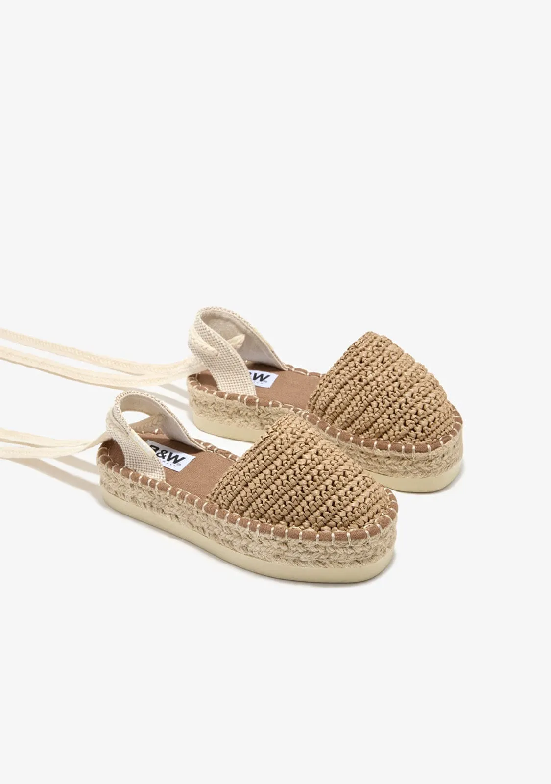Tan Straps Espadrilles B&W