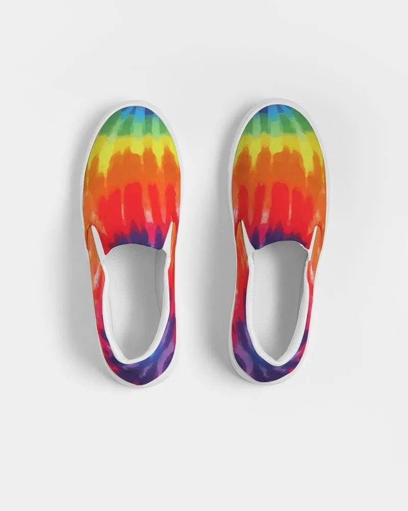 Women's Athletic Sneakers, Low Top Slip-On Canvas Shoes - Peace & Love