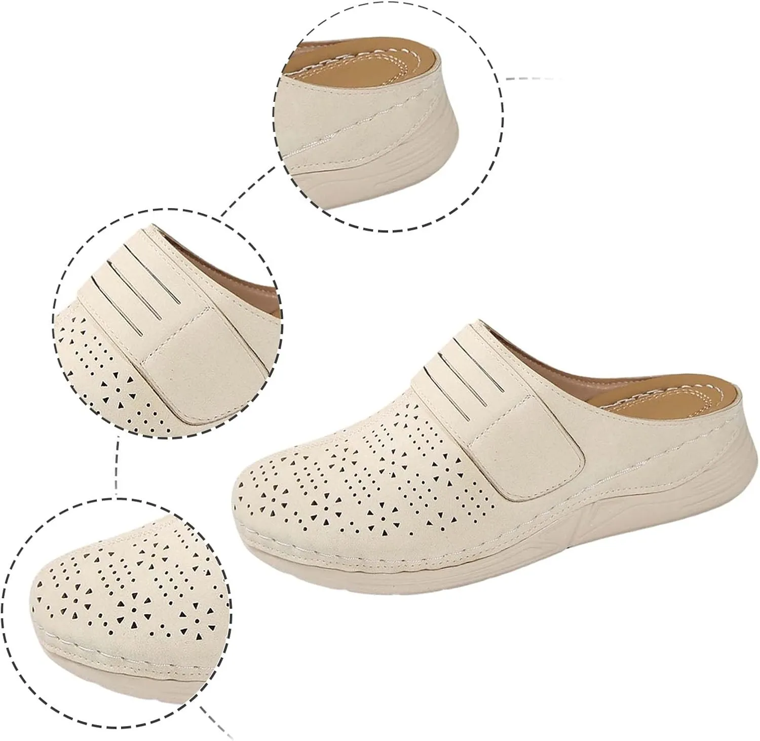 Women's Comfortable Summer Flat Sandals Casual Beach Walking Shoes for Outdoor Vacation Travel with Pure Color