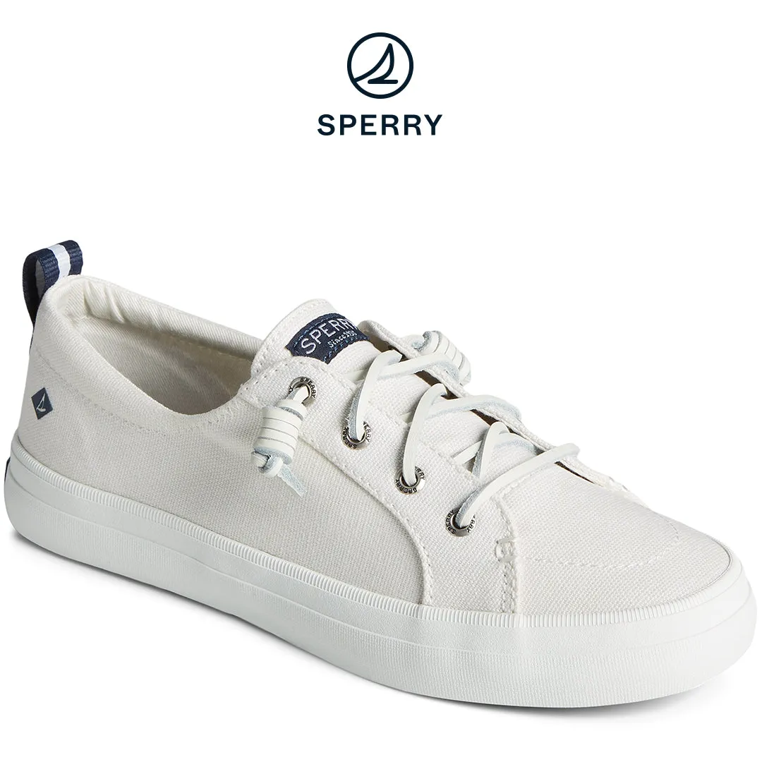 Women's Crest Vibe Linen Sneakers - White (STS99250)