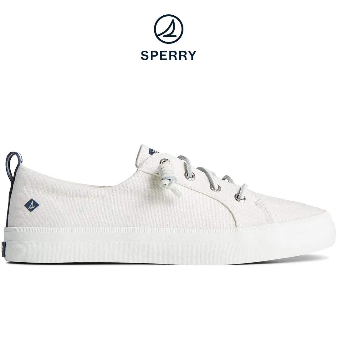 Women's Crest Vibe Linen Sneakers - White (STS99250)