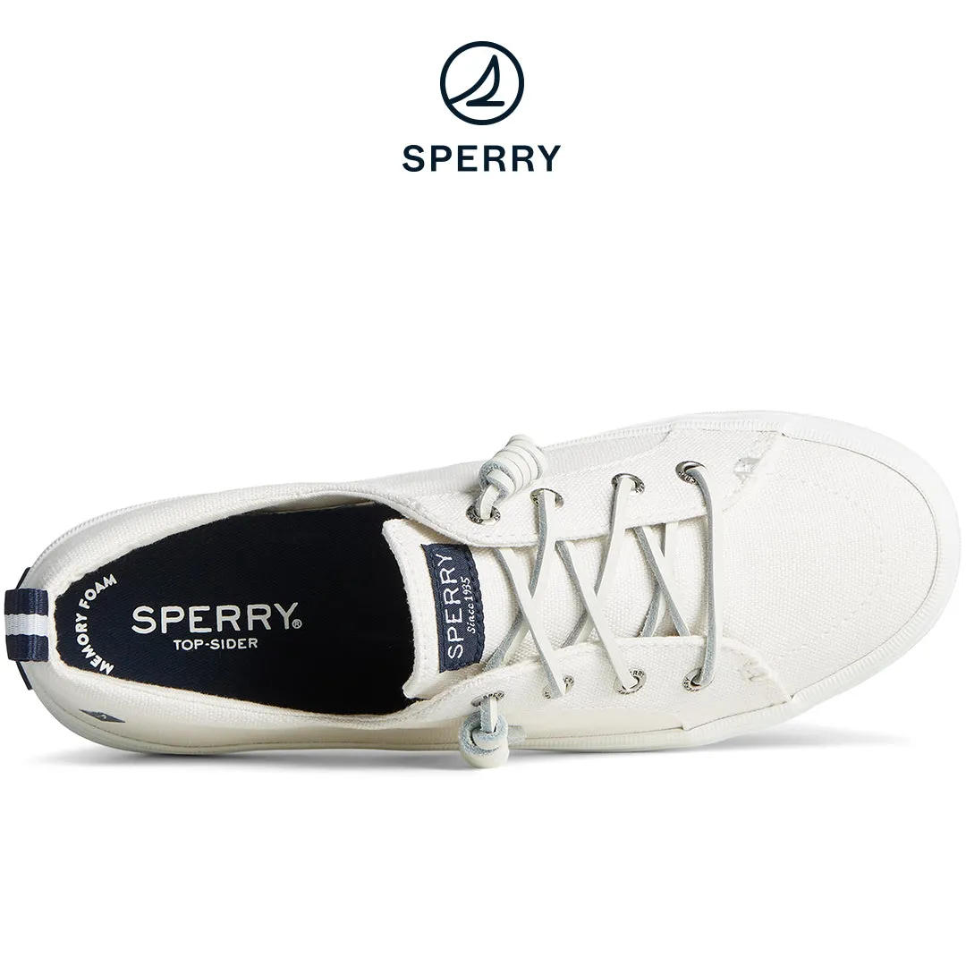Women's Crest Vibe Linen Sneakers - White (STS99250)